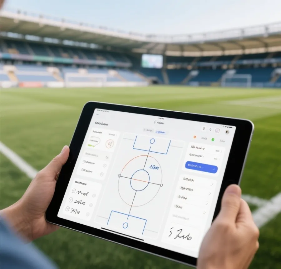 足球赛事分析数据面板示意图